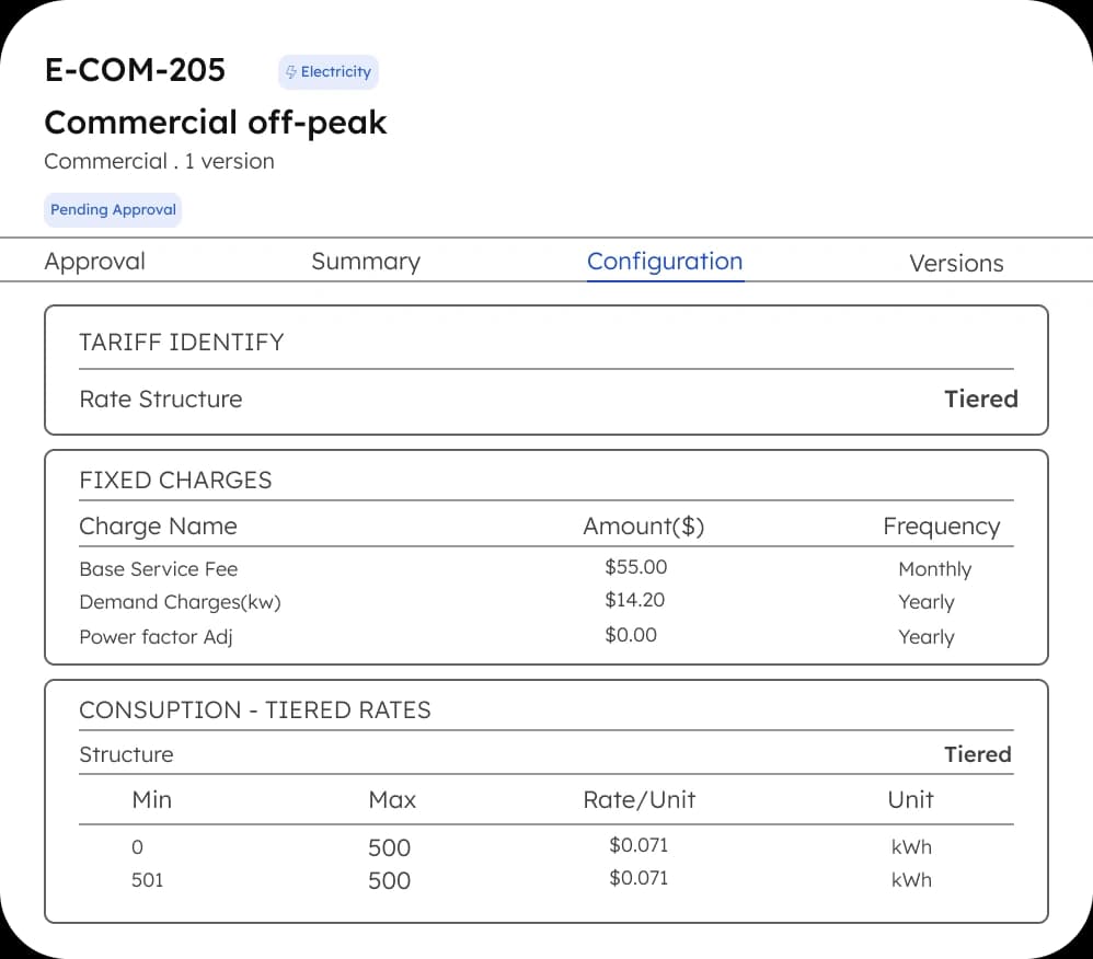 Rating and billing view showing applied rates, overtime, and cost by team
