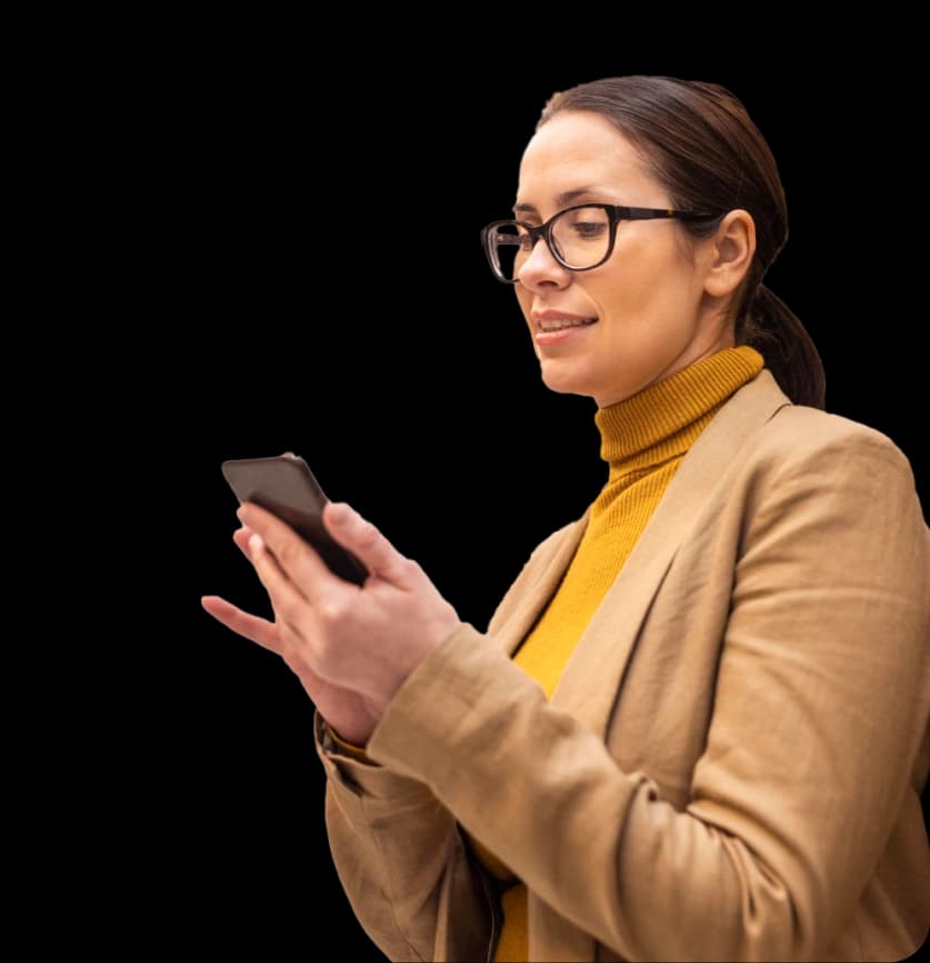 Mobile app — person with phone
