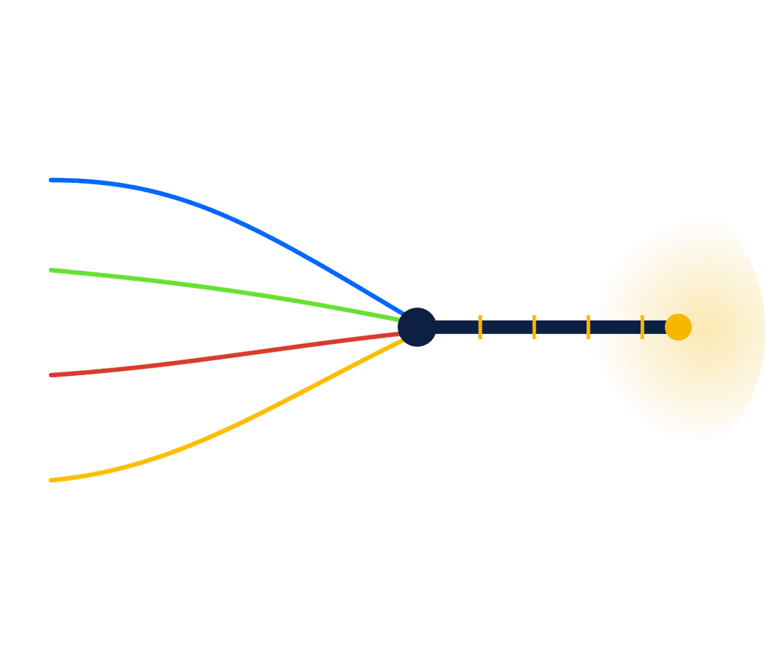 Separate system paths converging into one connected Archarina foundation