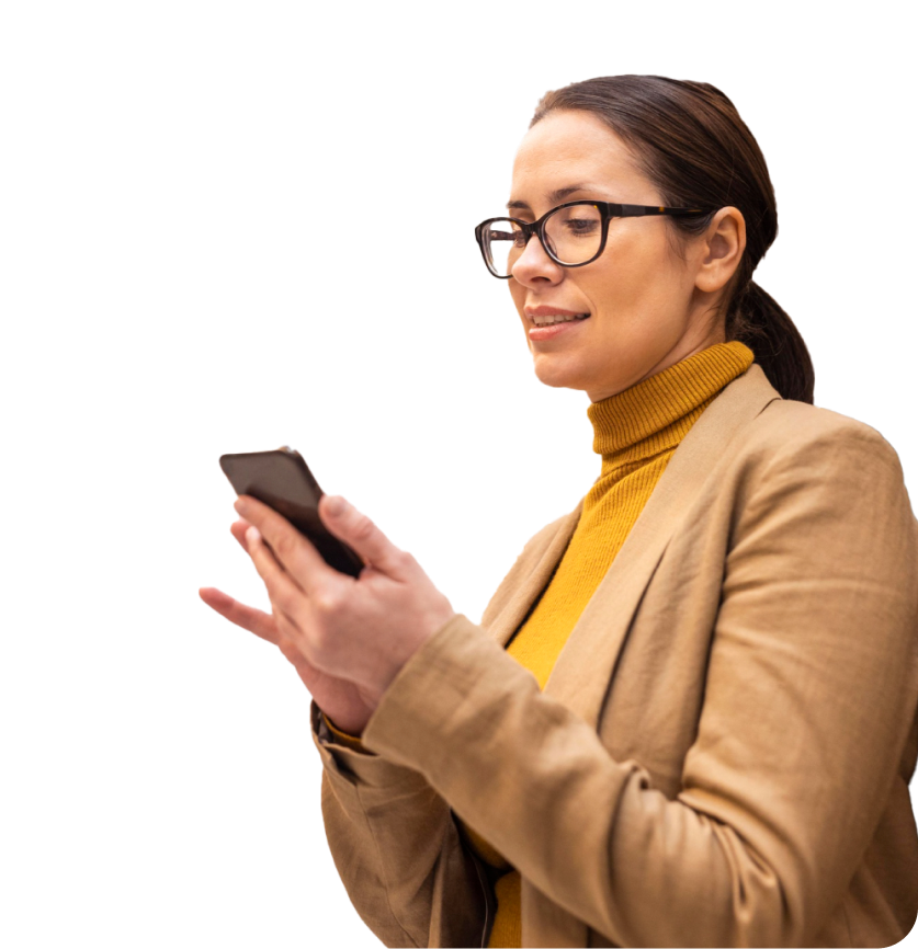 Mobile app — person with phone